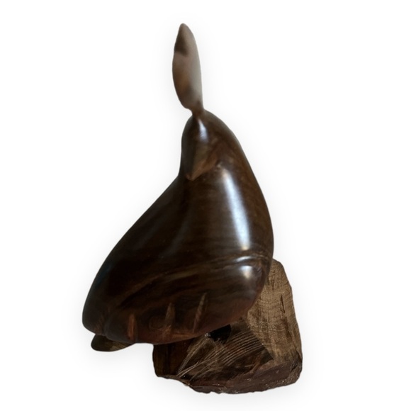 Vintage 11" Large Ironwood Quail Bird on Rock Wood Sculpture Carving READ - Picture 7 of 14